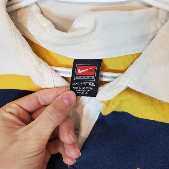 Vintage 90s Michigan University Wolverines Nike Long sleeve Rugby Shirt Size 2XL - Picture 5 of 6